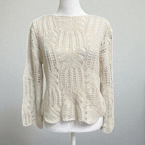 Chelsea & Theodore Cream Knit Wool Blend Sweater XS